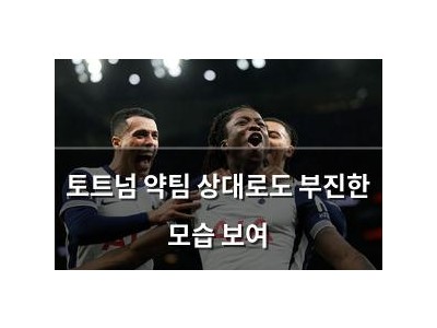 토트넘 약팀 상대로도 부진한 모습 보여