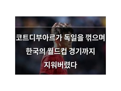 코트디부아르가 독일을 꺾으며 한국의 월드컵 경기까지 지워버렸다