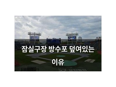 잠실구장 방수포 덮여있는 이유