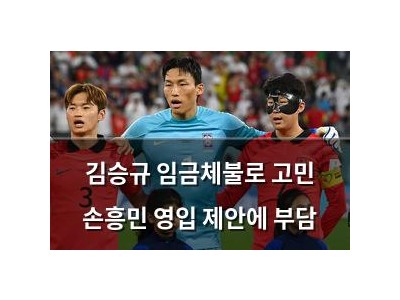김승규 임금체불로 고민 손흥민 영입 제안에 부담